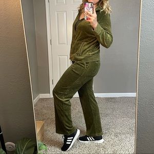 Matching 2 Piece Velour Sweatsuit Set